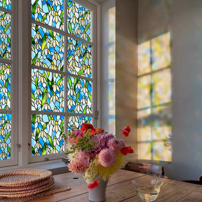 ADD.HERES Snowdrop 3D Stained Glass Window Film Static Cling