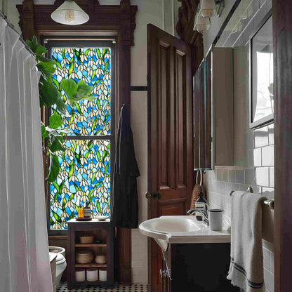 ADD.HERES Snowdrop 3D Stained Glass Window Film Static Cling