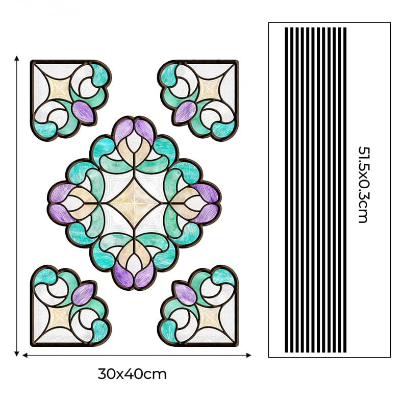ADD.HERES Sri Lanka 3D Stained Glass Window Film Static Cling