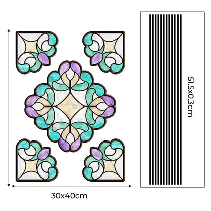 ADD.HERES Sri Lanka 3D Stained Glass Window Film Static Cling