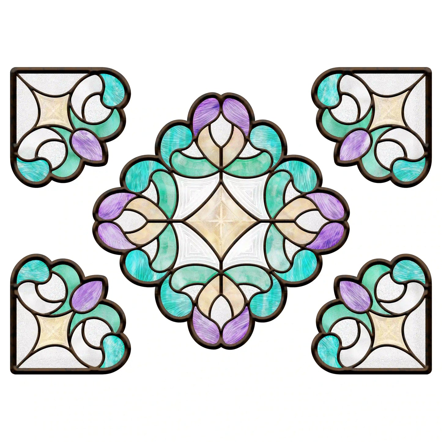 ADD.HERES Sri Lanka 3D Stained Glass Window Film Static Cling