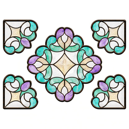 ADD.HERES Sri Lanka 3D Stained Glass Window Film Static Cling