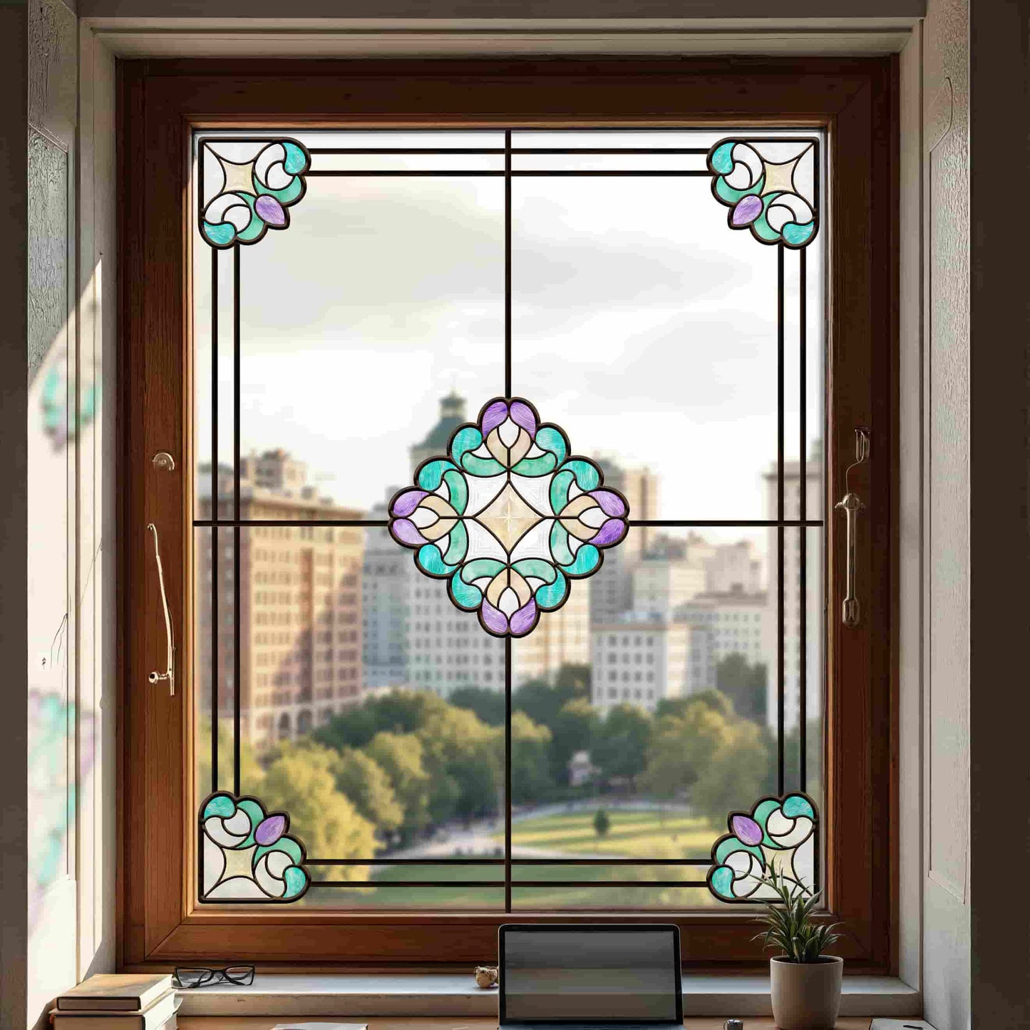 ADD.HERES Sri Lanka 3D Stained Glass Window Film Static Cling