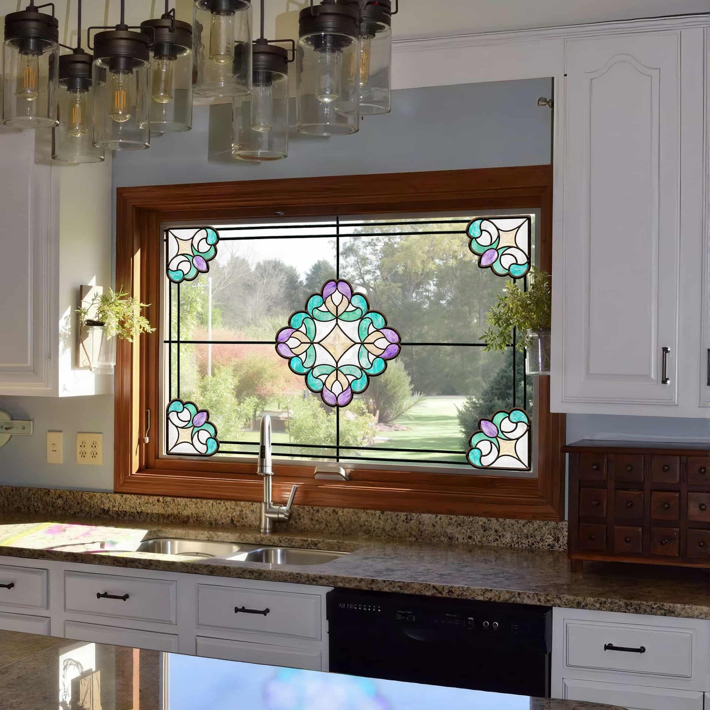 ADD.HERES Sri Lanka 3D Stained Glass Window Film Static Cling