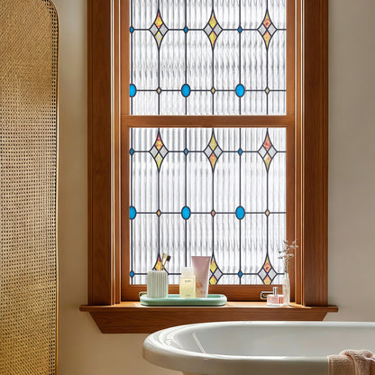 ADD.HERES Starburst 3D Stained Glass Window Film Static Cling