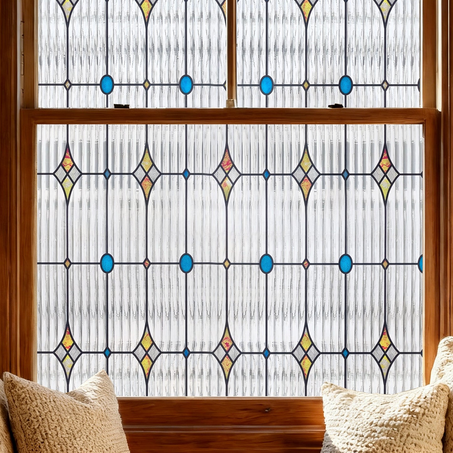 ADD.HERES Starburst 3D Stained Glass Window Film Static Cling