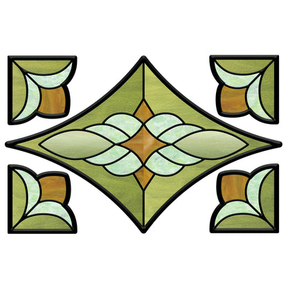 ADD.HERES Verdant Prism 3D Stained Glass Window Film Static Cling