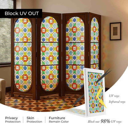 ADD.HERES West Grace 3D Stained Glass Window Film Static Cling