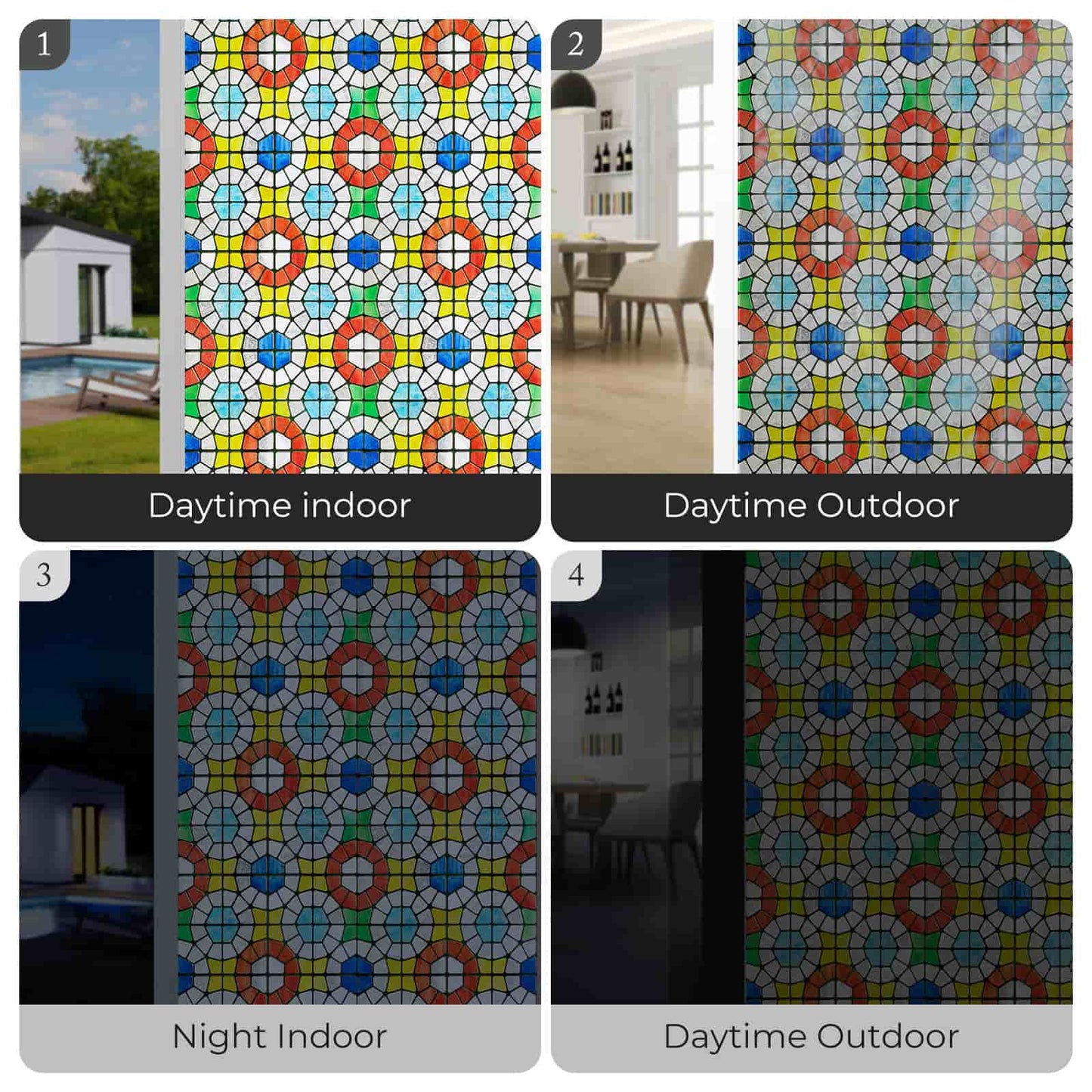 ADD.HERES West Grace 3D Stained Glass Window Film Static Cling