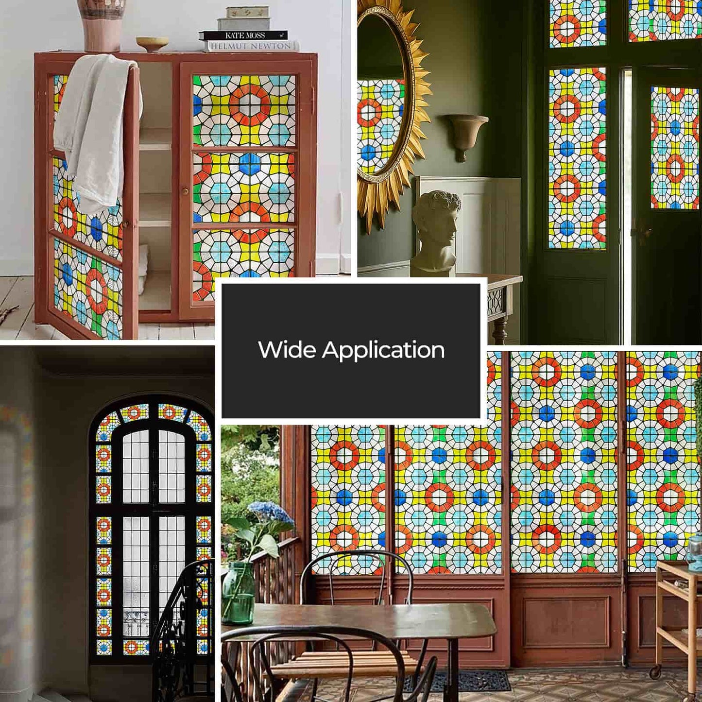 ADD.HERES West Grace 3D Stained Glass Window Film Static Cling