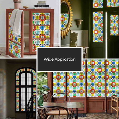ADD.HERES West Grace 3D Stained Glass Window Film Static Cling