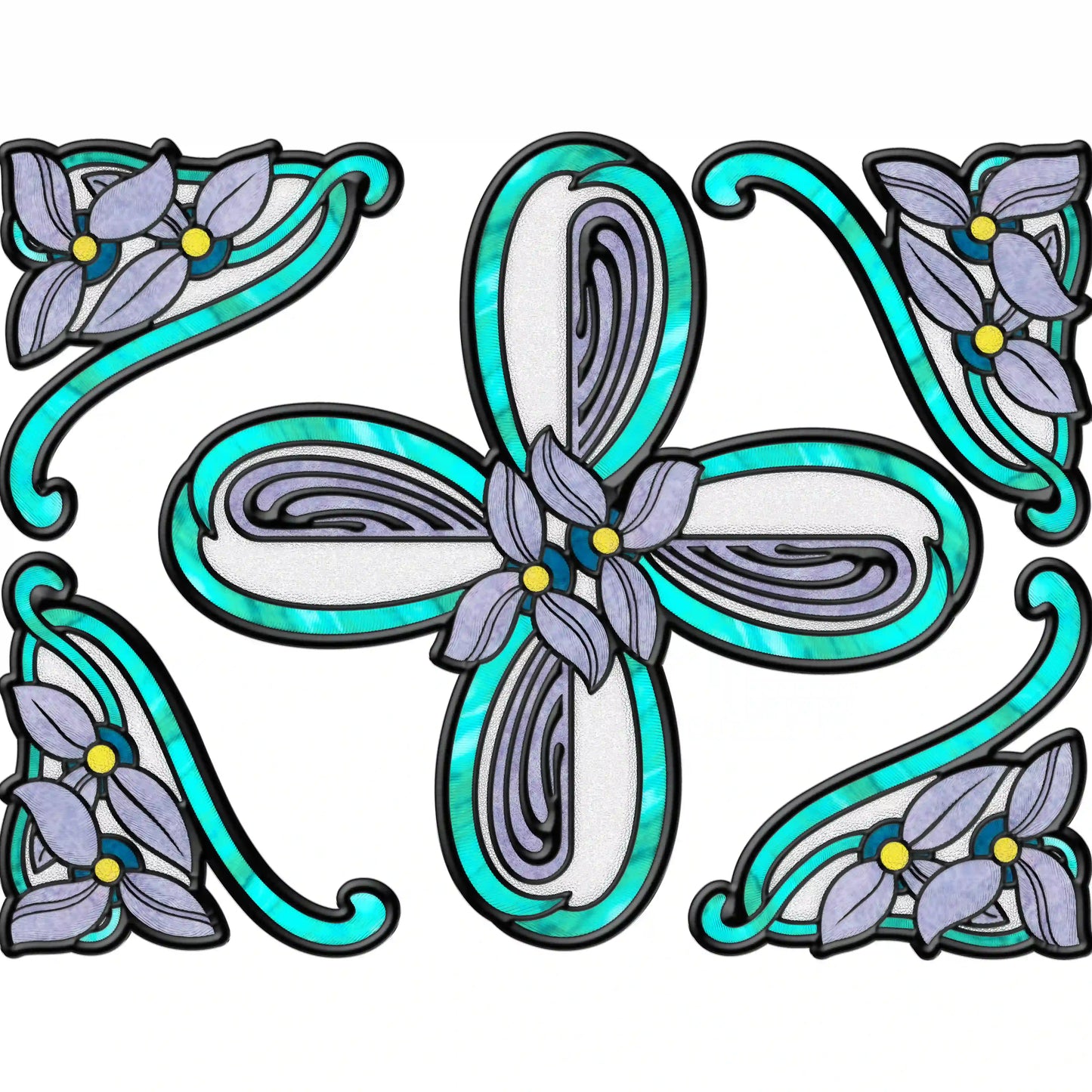 ADD.HERES Whisper 3D Stained Glass Window Film Static Cling