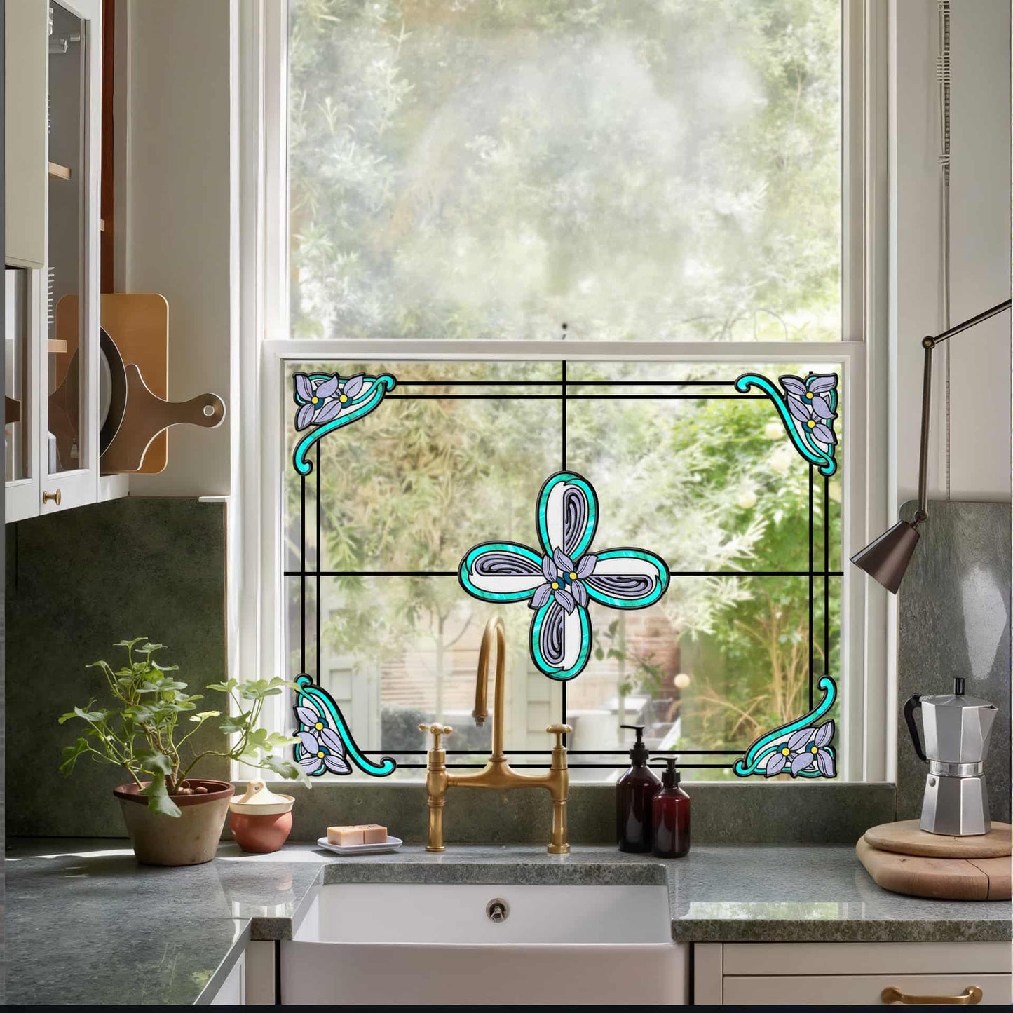 ADD.HERES Whisper 3D Stained Glass Window Film Static Cling
