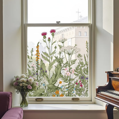 ADD.HERES Wildflower Reverie‌ 3D Stained Glass Window Film Static Cling