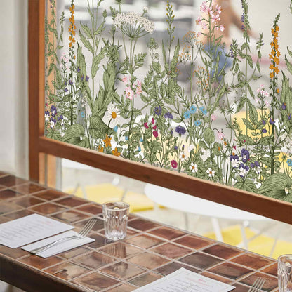 ADD.HERES Wildflower Reverie‌ 3D Stained Glass Window Film Static Cling