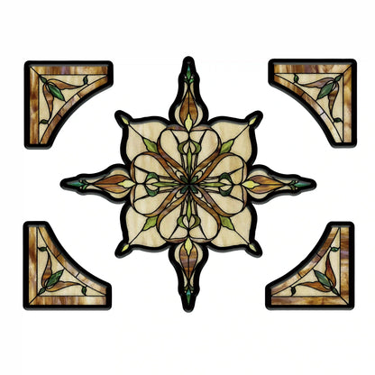 ADD.HERES Amber Starry Light 3D Stained Glass Window Film Static Cling