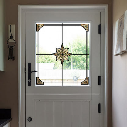 ADD.HERES Amber Starry Light 3D Stained Glass Window Film Static Cling