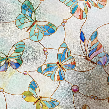 ADD.HERES Butterfly 3D Stained Glass Window Film Static Cling