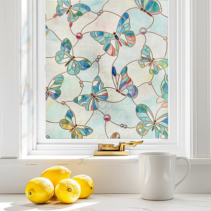 ADD.HERES Butterfly 3D Stained Glass Window Film Static Cling