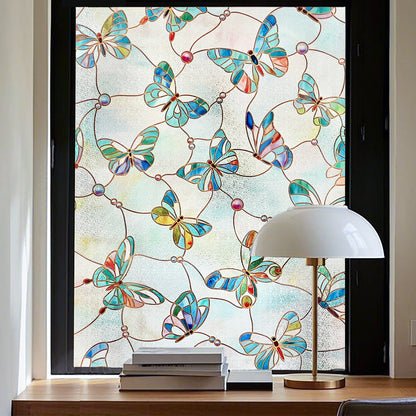 ADD.HERES Butterfly 3D Stained Glass Window Film Static Cling