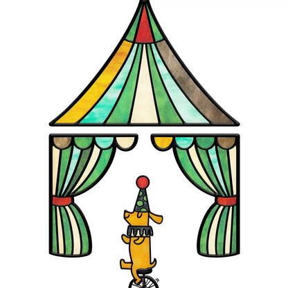 ADD.HERES Circus 3D Stained Glass Window Film Static Cling