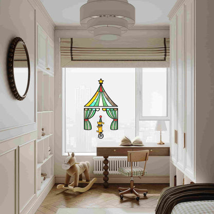 ADD.HERES Circus 3D Stained Glass Window Film Static Cling