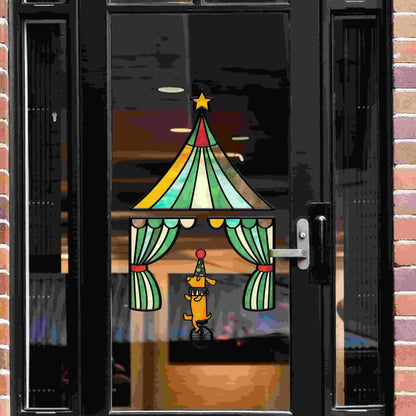 ADD.HERES Circus 3D Stained Glass Window Film Static Cling