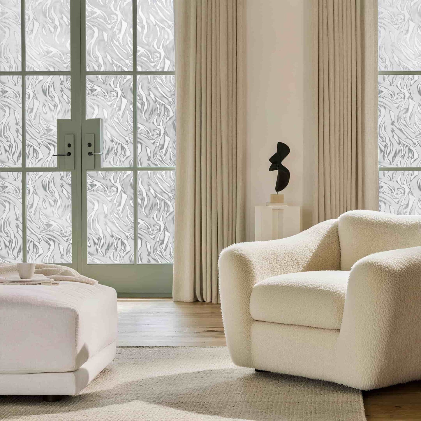 ADD.HERES Contour Line 3D Stained Glass Window Film Static Cling