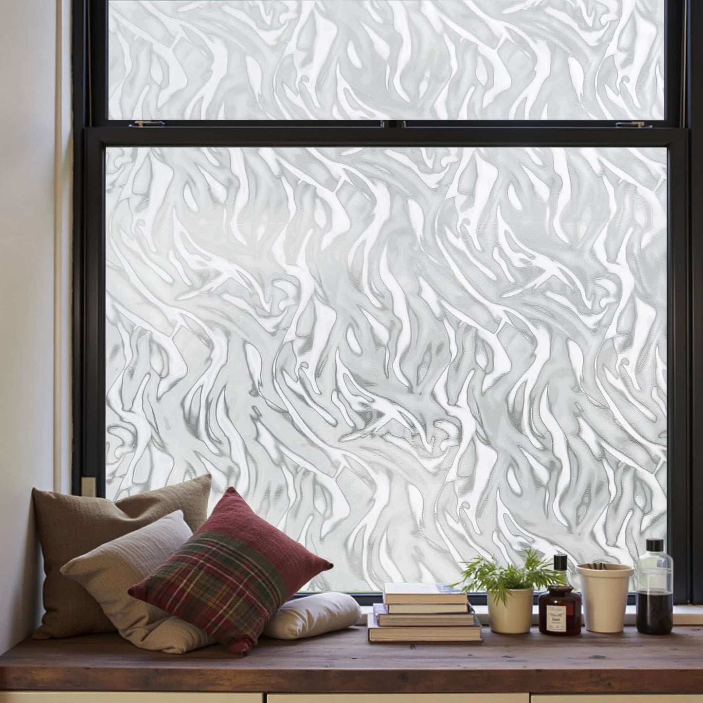 ADD.HERES Contour Line 3D Stained Glass Window Film Static Cling
