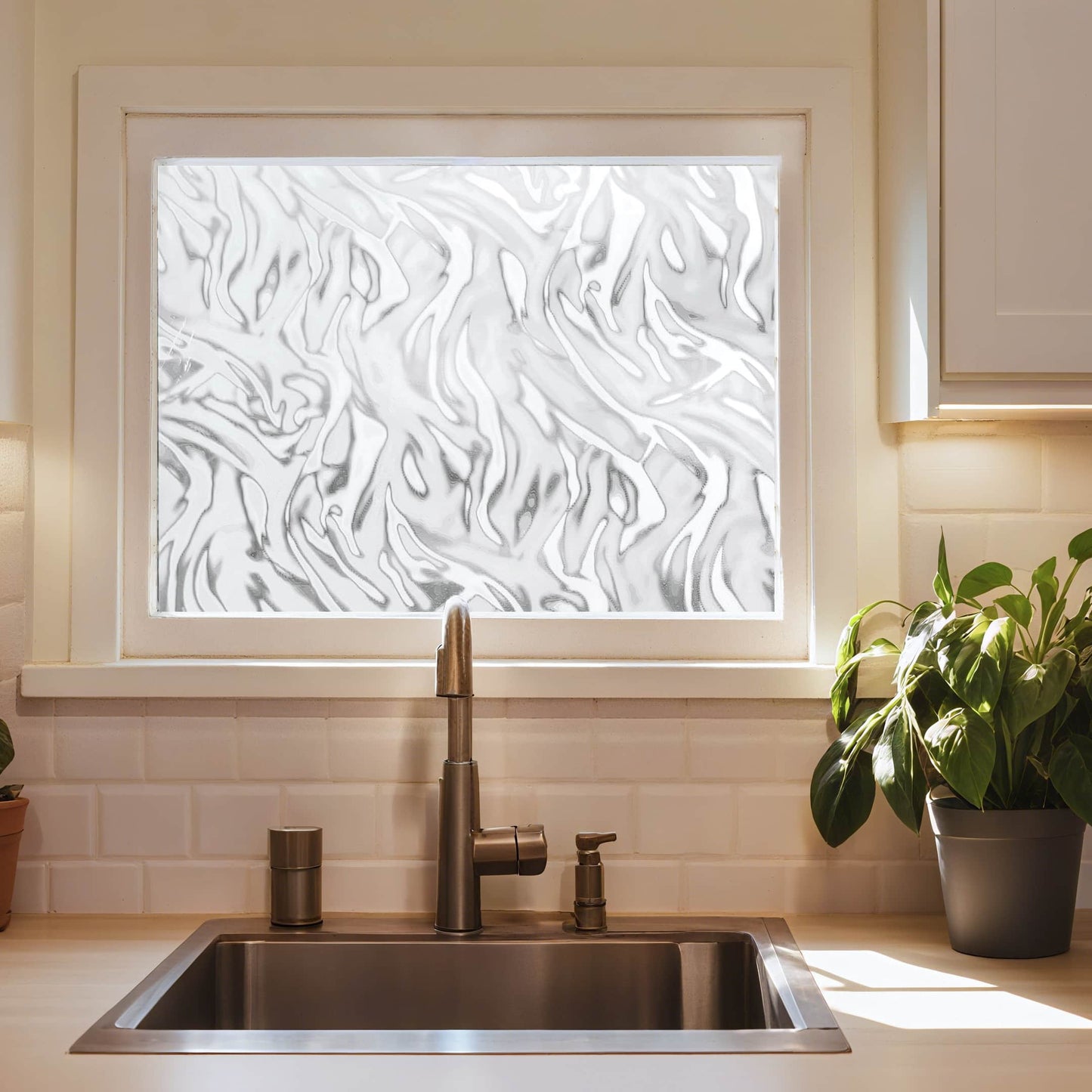 ADD.HERES Contour Line 3D Stained Glass Window Film Static Cling