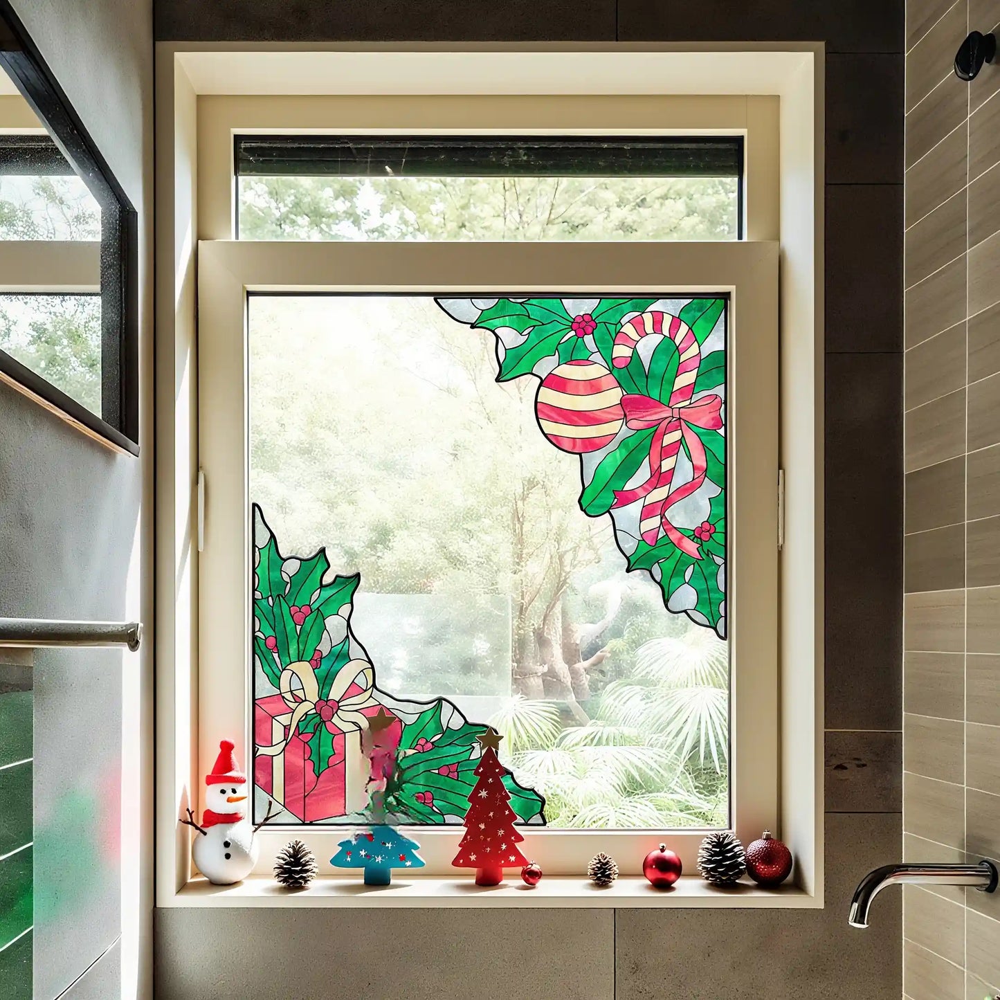 ADD.HERES Christmas Gifts 3D Stained Glass Window Film Static Cling