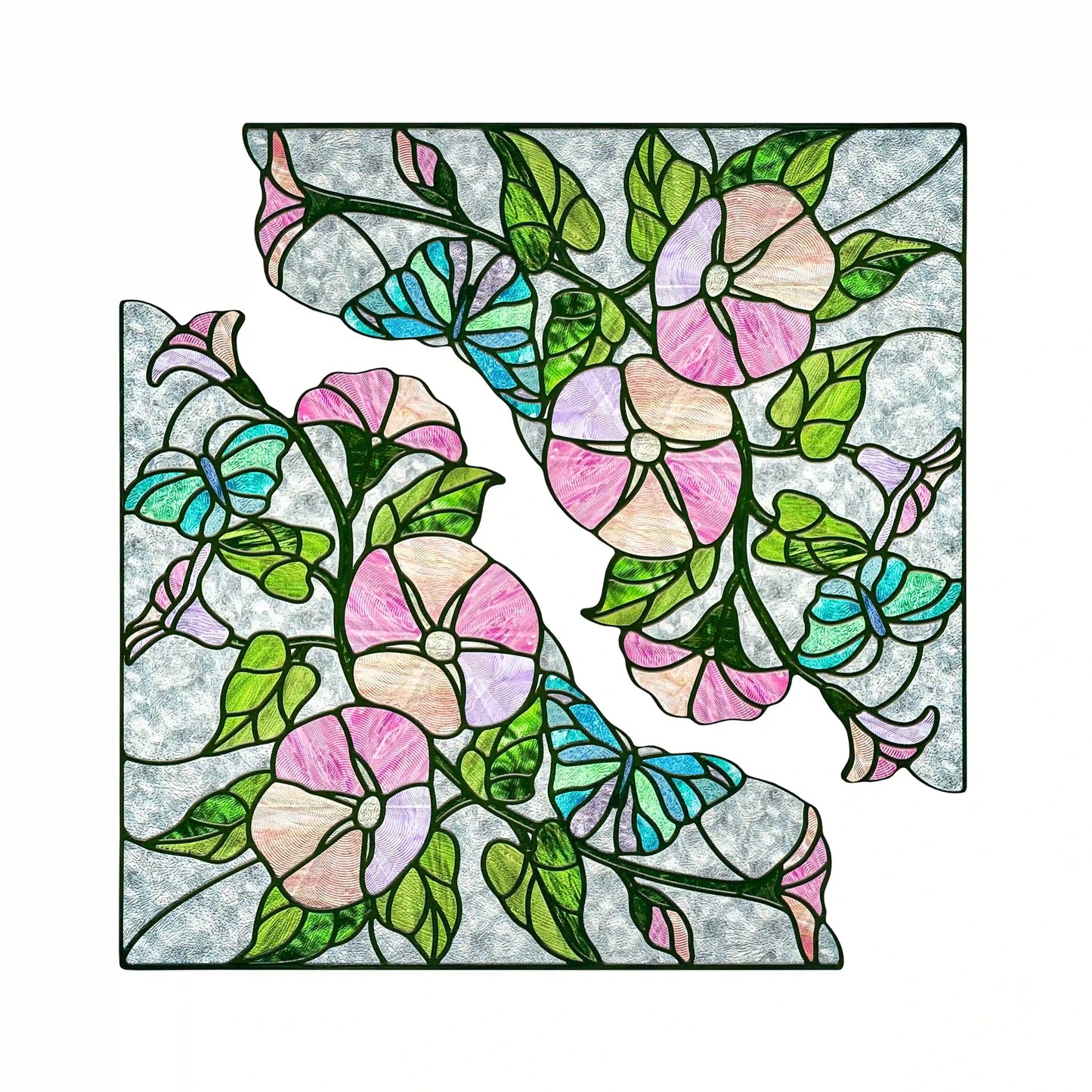 ADD.HERES Morning Glory 3D Stained Glass Window Film Static Cling