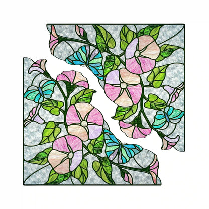 ADD.HERES Morning Glory 3D Stained Glass Window Film Static Cling