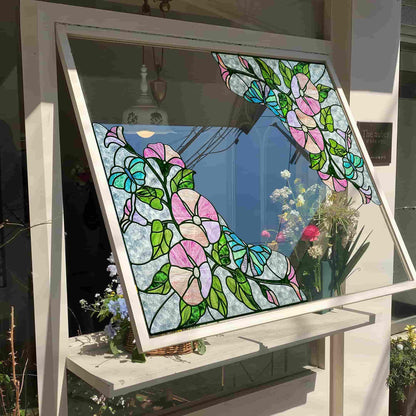 ADD.HERES Morning Glory 3D Stained Glass Window Film Static Cling