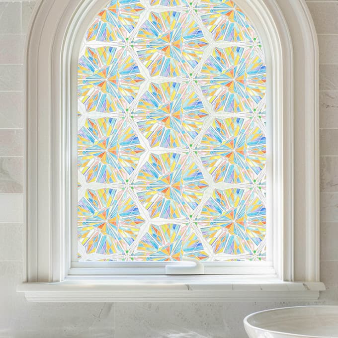 ADD.HERES Diamond 3D Stained Glass Window Film Static Cling