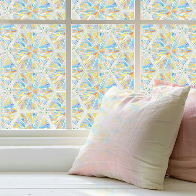 ADD.HERES Diamond 3D Stained Glass Window Film Static Cling