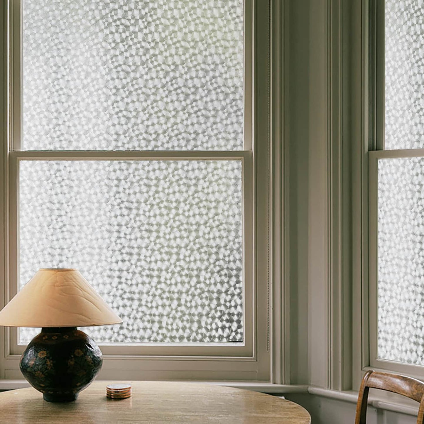 ADD.HERES Floral Shadows 3D Stained Glass Window Film Static Cling