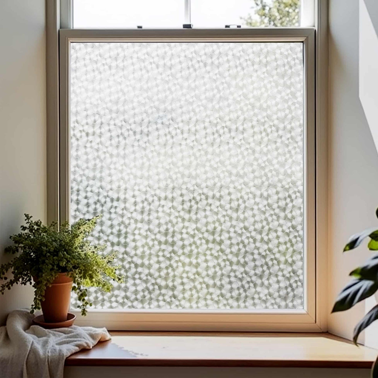 ADD.HERES Floral Shadows 3D Stained Glass Window Film Static Cling