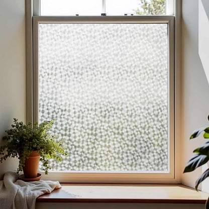 ADD.HERES Floral Shadows 3D Stained Glass Window Film Static Cling