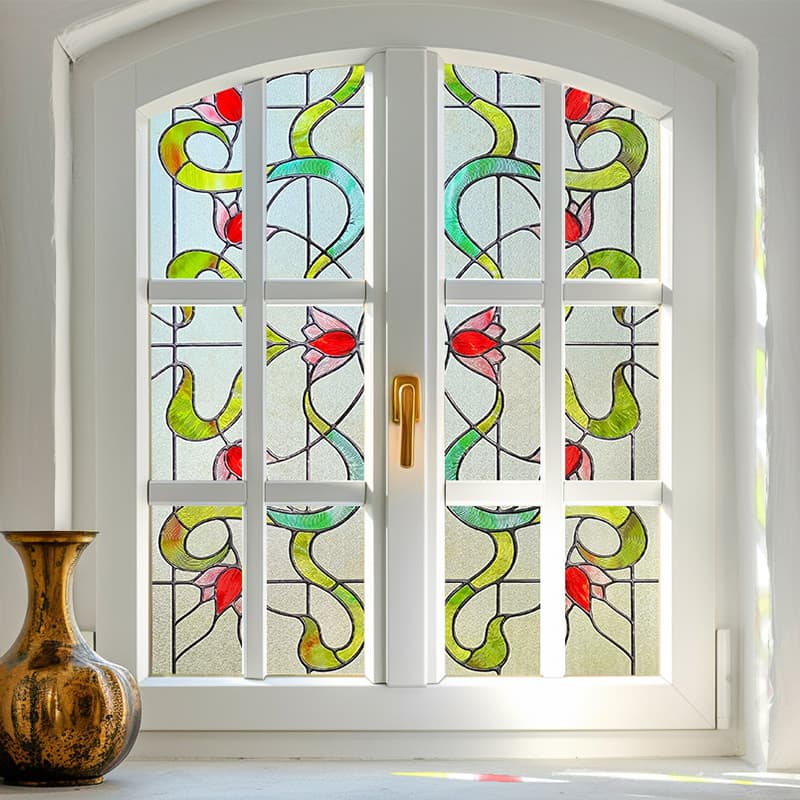 ADD.HERES Garden of Eden 3D Stained Glass Window Film Static Cling