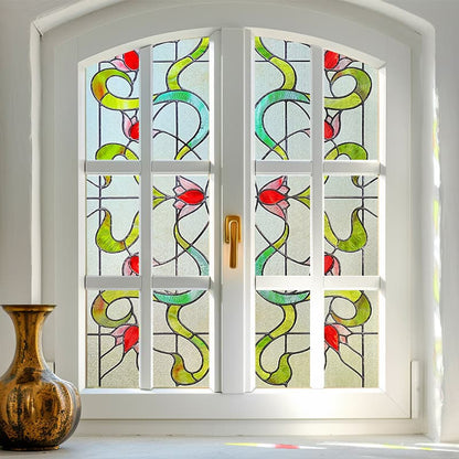 ADD.HERES Garden of Eden 3D Stained Glass Window Film Static Cling