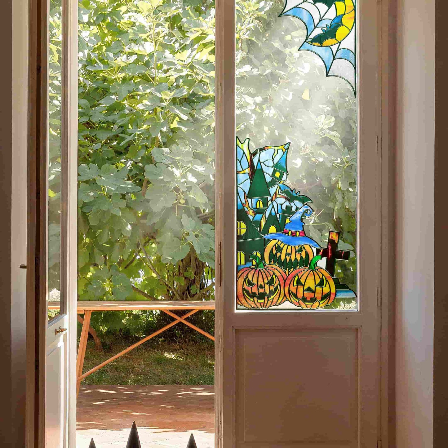 ADD.HERES Halloween 3D Stained Glass Window Film Static Cling