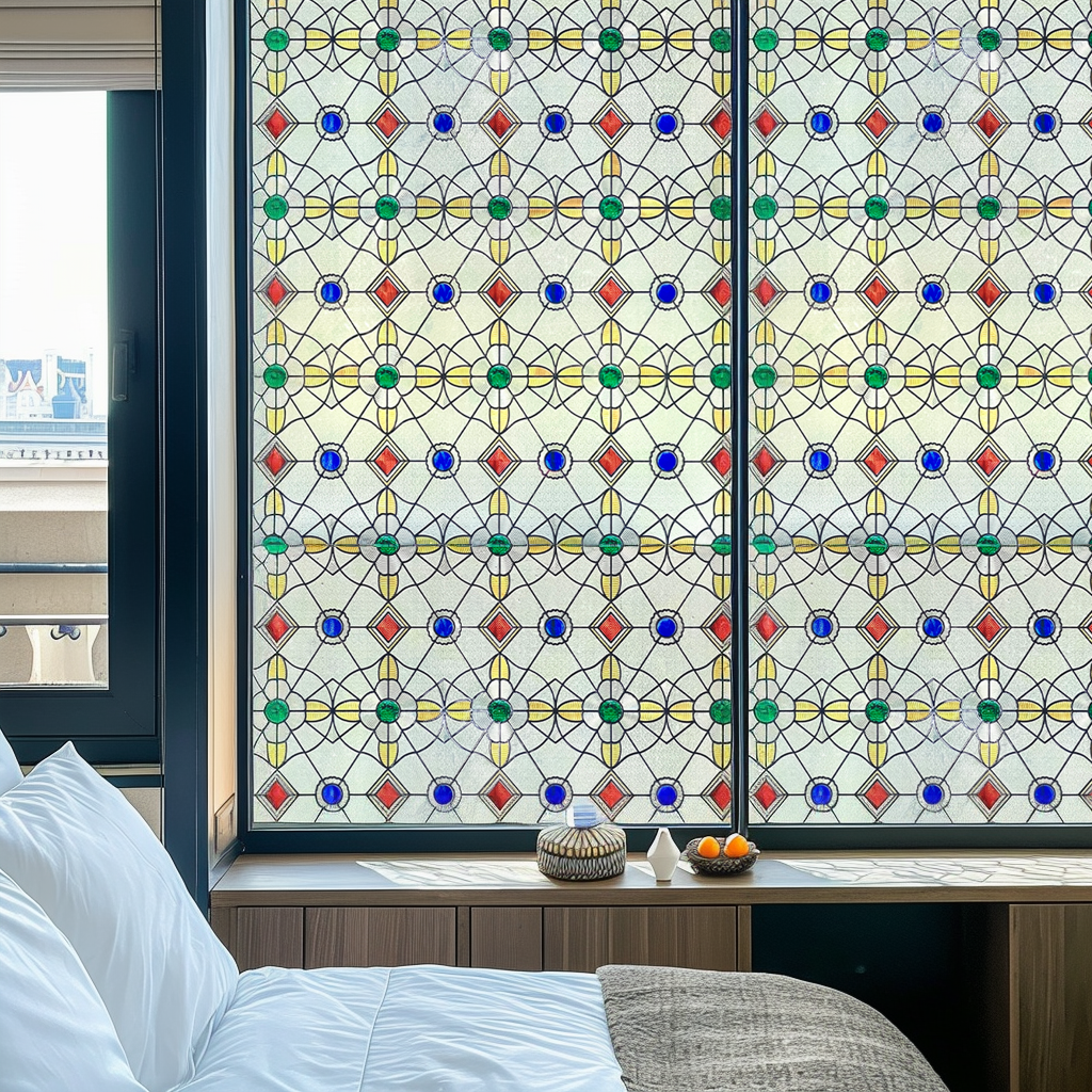 ADD.HERES Jewels 3D Stained Glass Window Film Static Cling