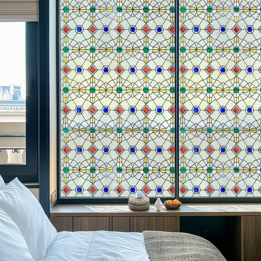 ADD.HERES Jewels 3D Stained Glass Window Film Static Cling