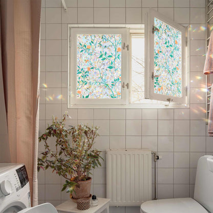 ADD.HERES Orange Blossom 3D Stained Glass Window Film Static Cling