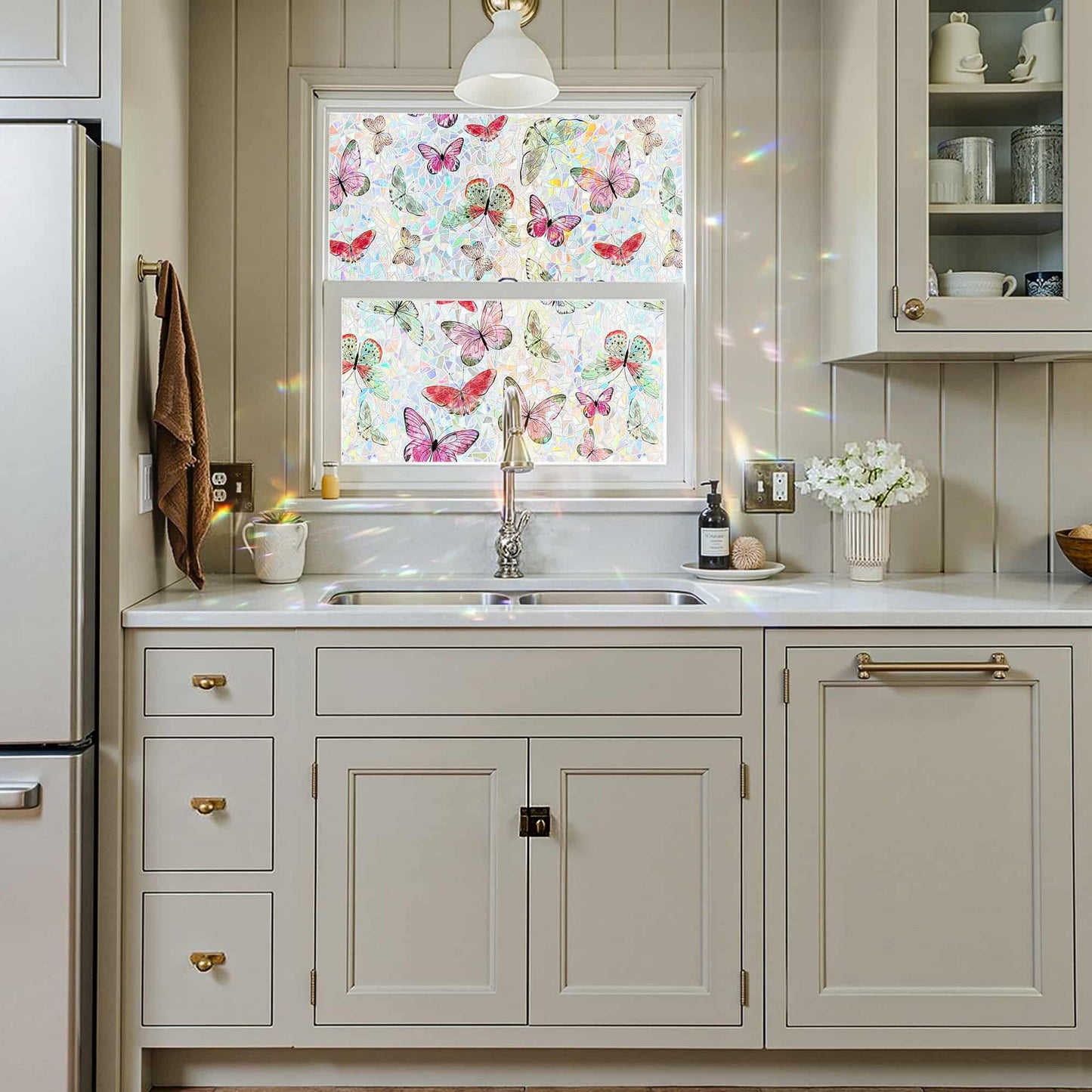 ADD.HERES Laser Butterfly 3D Stained Glass Window Film Static Cling