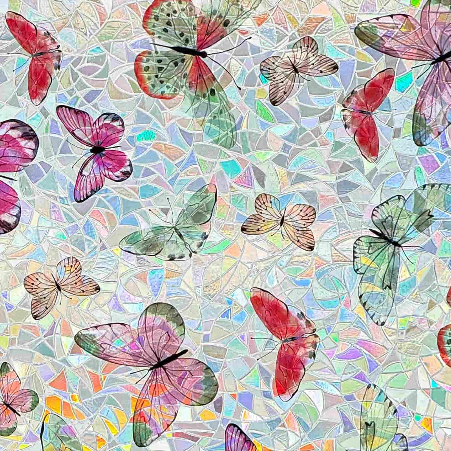 ADD.HERES Laser Butterfly 3D Stained Glass Window Film Static Cling