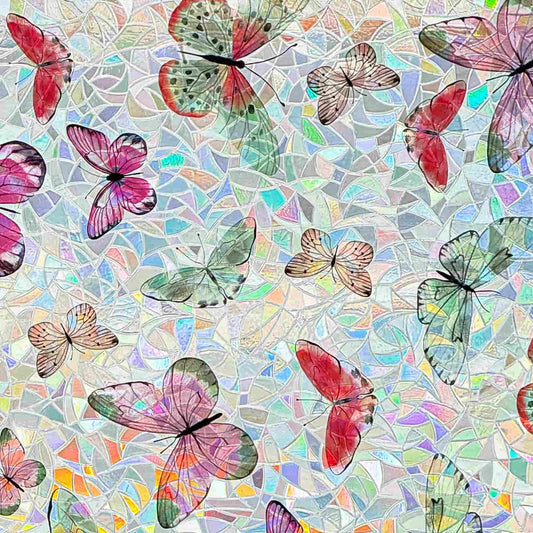 ADD.HERES Laser Butterfly 3D Stained Glass Window Film Static Cling