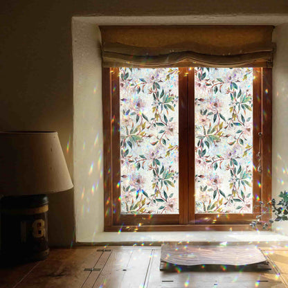 ADD.HERES First Snow Magnolia 3D Stained Glass Window Film Static Cling