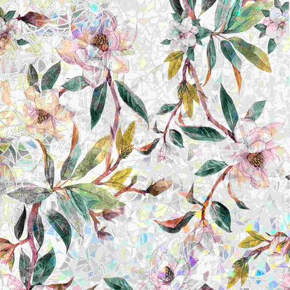 ADD.HERES First Snow Magnolia 3D Stained Glass Window Film Static Cling